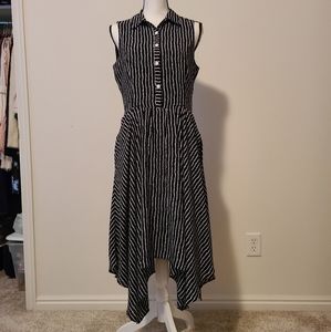 Striped tank dress w/ zipper